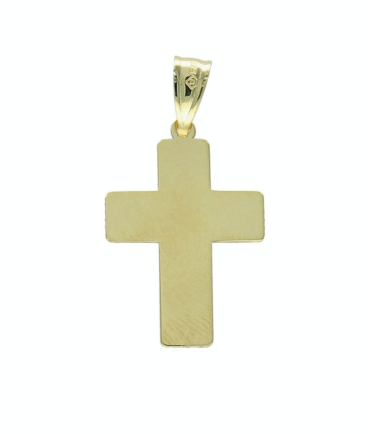 Złota zawieszka krzyż 375 z białym złotem ZA 7612 375. Złota zawieszka krzyż. Krzyżyk złoty próby 375. Złoty krzyżyk na komunię, chrzest, 1.jpg